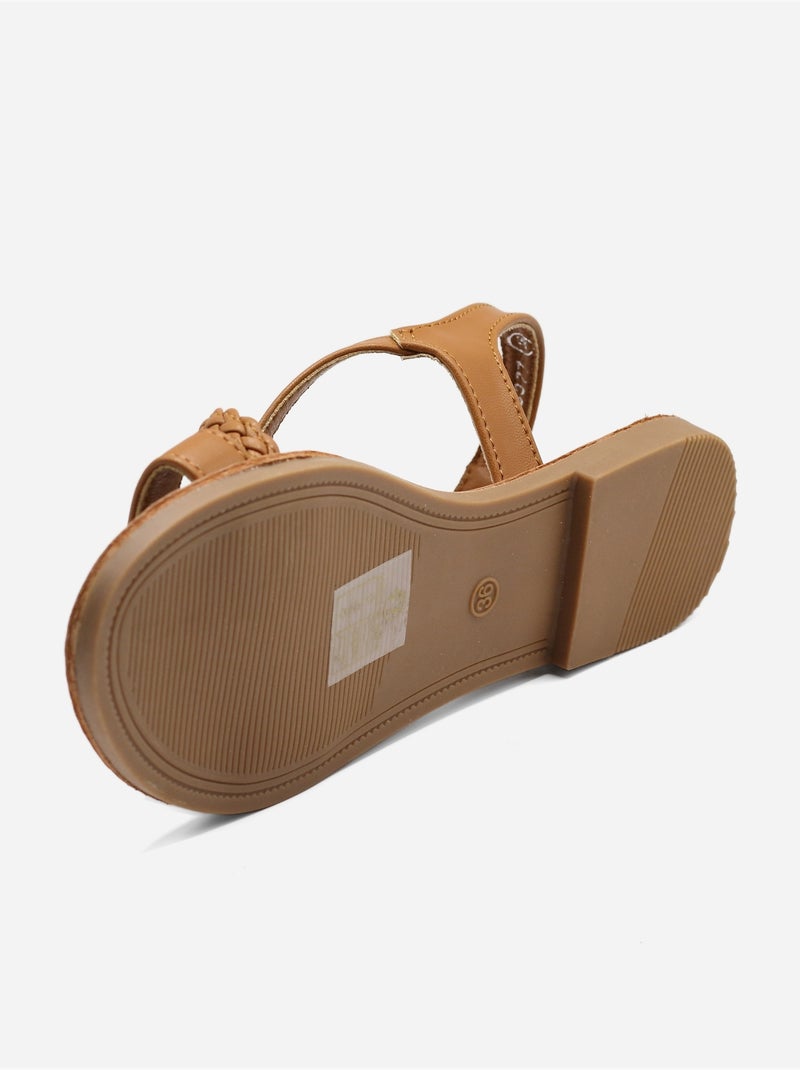 Sandali piatti intrecciati Cammello - Kiabi