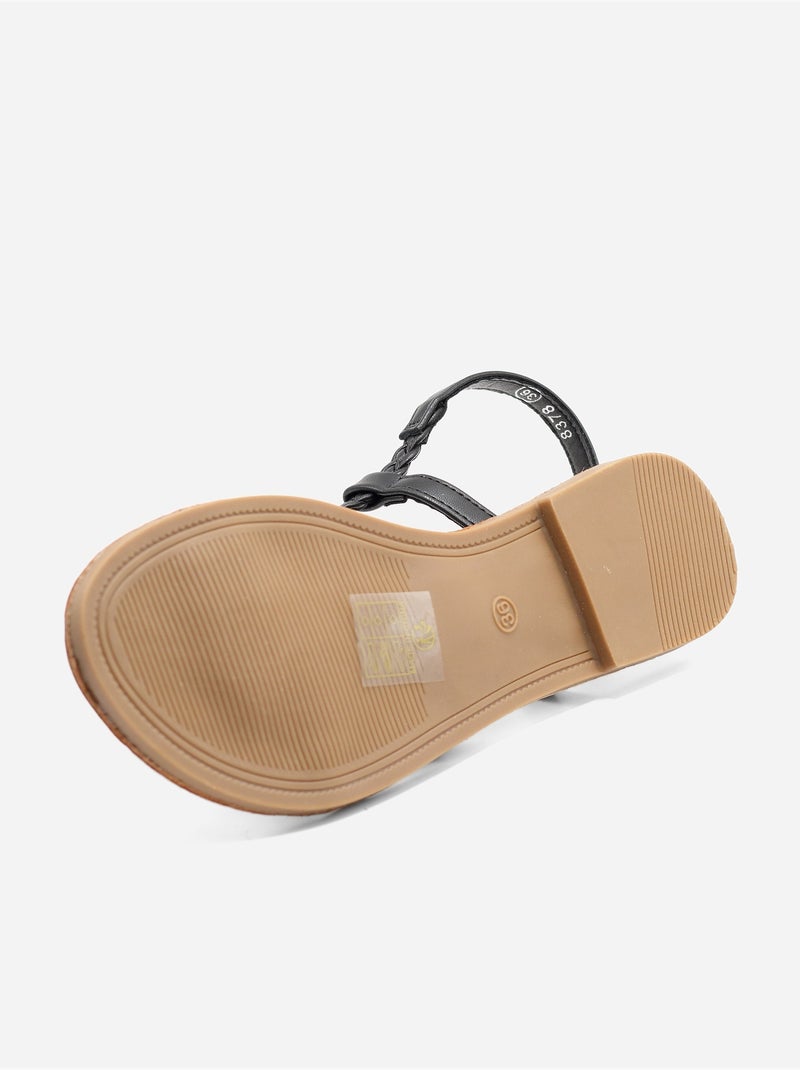 Sandali piatti intrecciati Nero - Kiabi