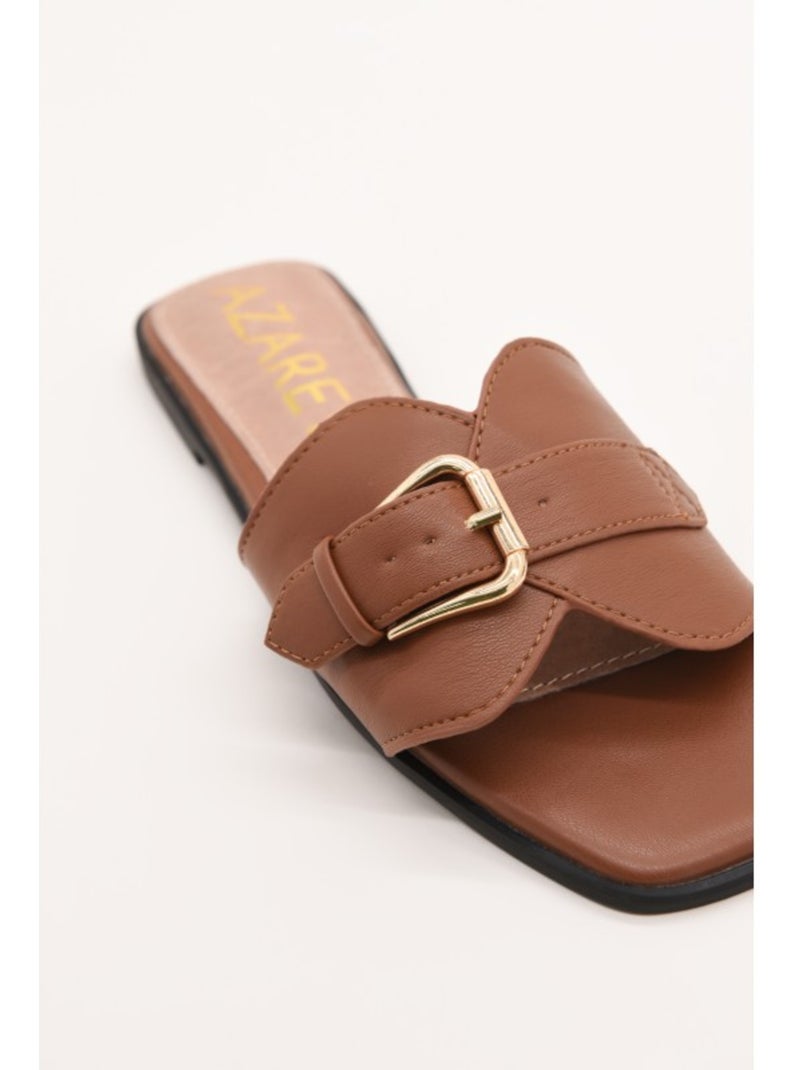 Sandali Piatti Materiale Sintetico Montevita Cammello - Kiabi