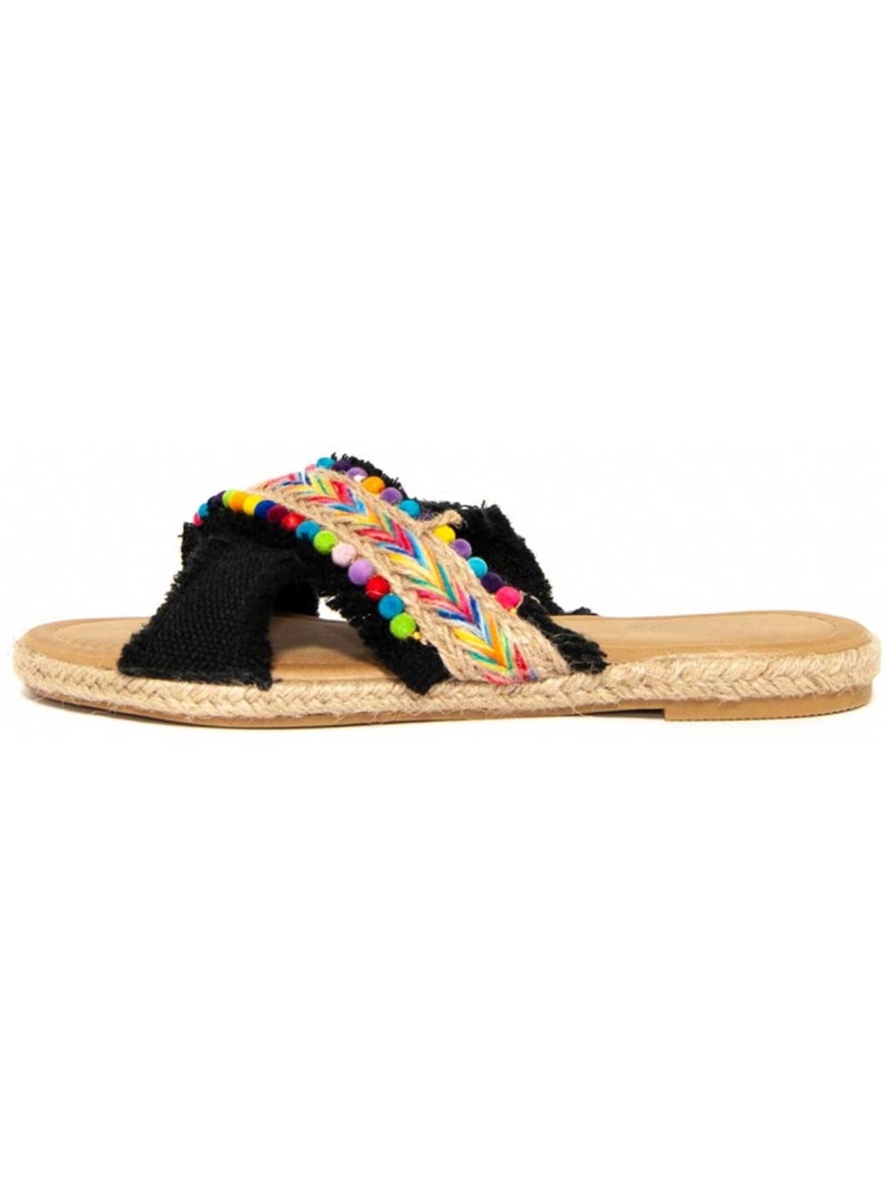 Sandali Piatti Materiale Sintetico Montevita Nero - Kiabi