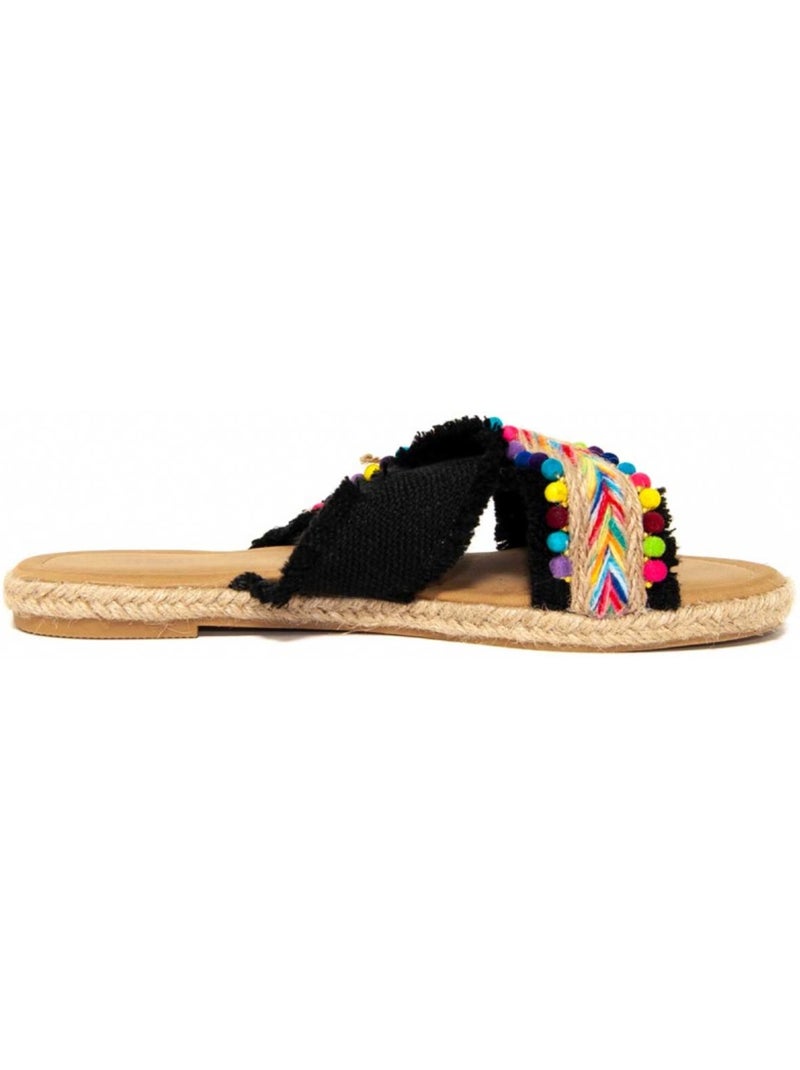 Sandali Piatti Materiale Sintetico Montevita Nero - Kiabi