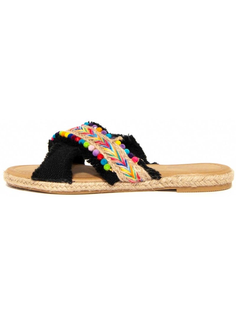 Sandali Piatti Materiale Sintetico Montevita Nero - Kiabi
