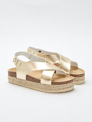Sandali platform con fascette incrociate