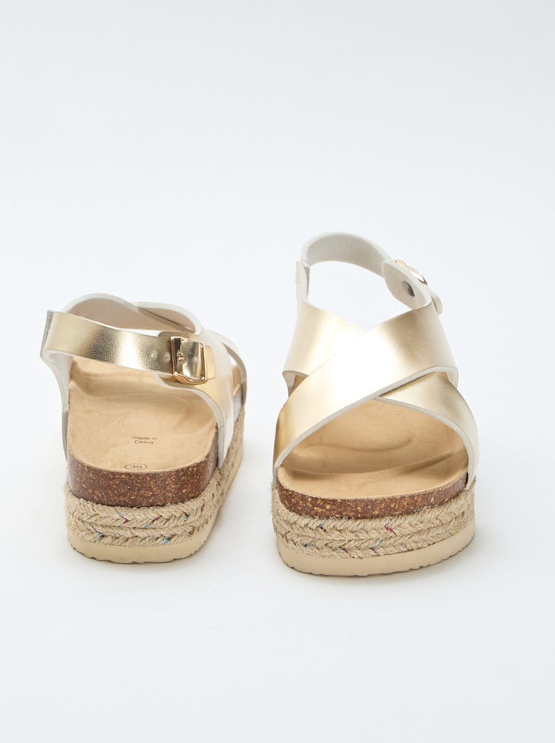 Sandali platform con fascette incrociate Giallo - Kiabi