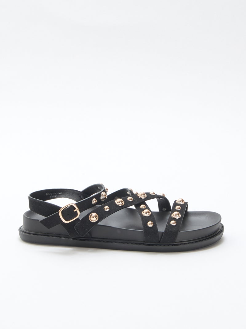 Sandali platform con listini borchiati Nero - Kiabi