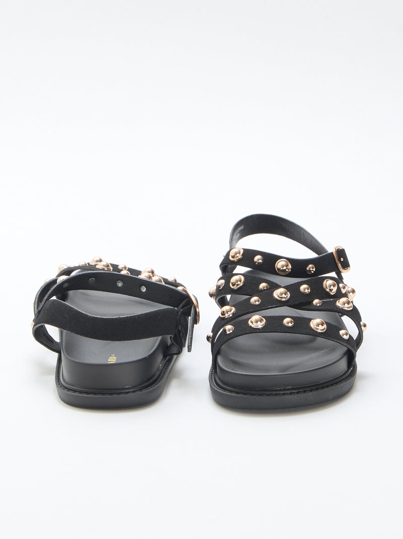 Sandali platform con listini borchiati Nero - Kiabi