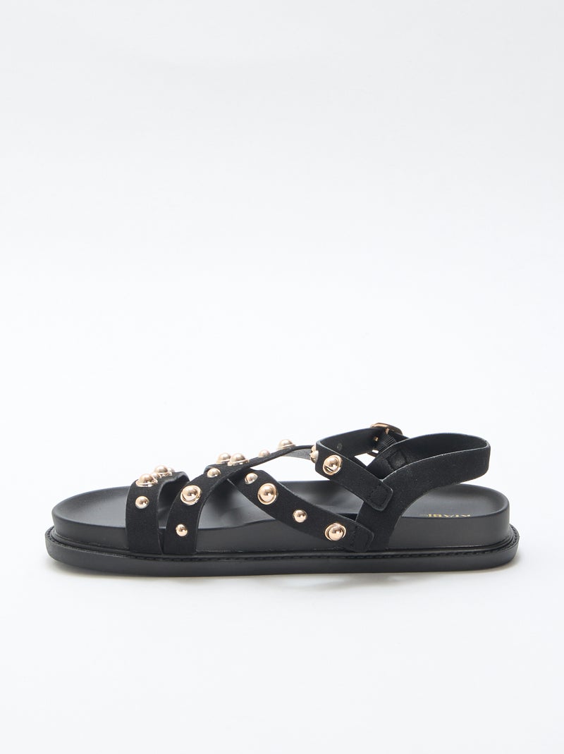Sandali platform con listini borchiati Nero - Kiabi
