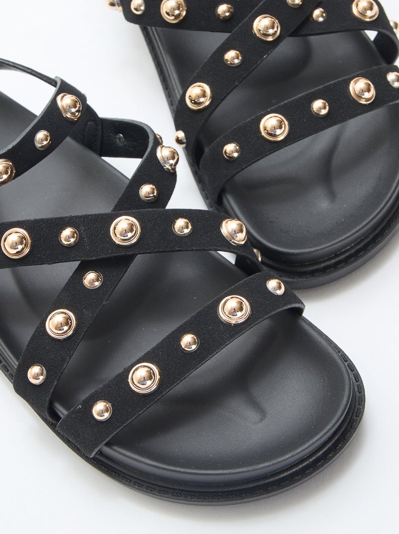 Sandali platform con listini borchiati Nero - Kiabi