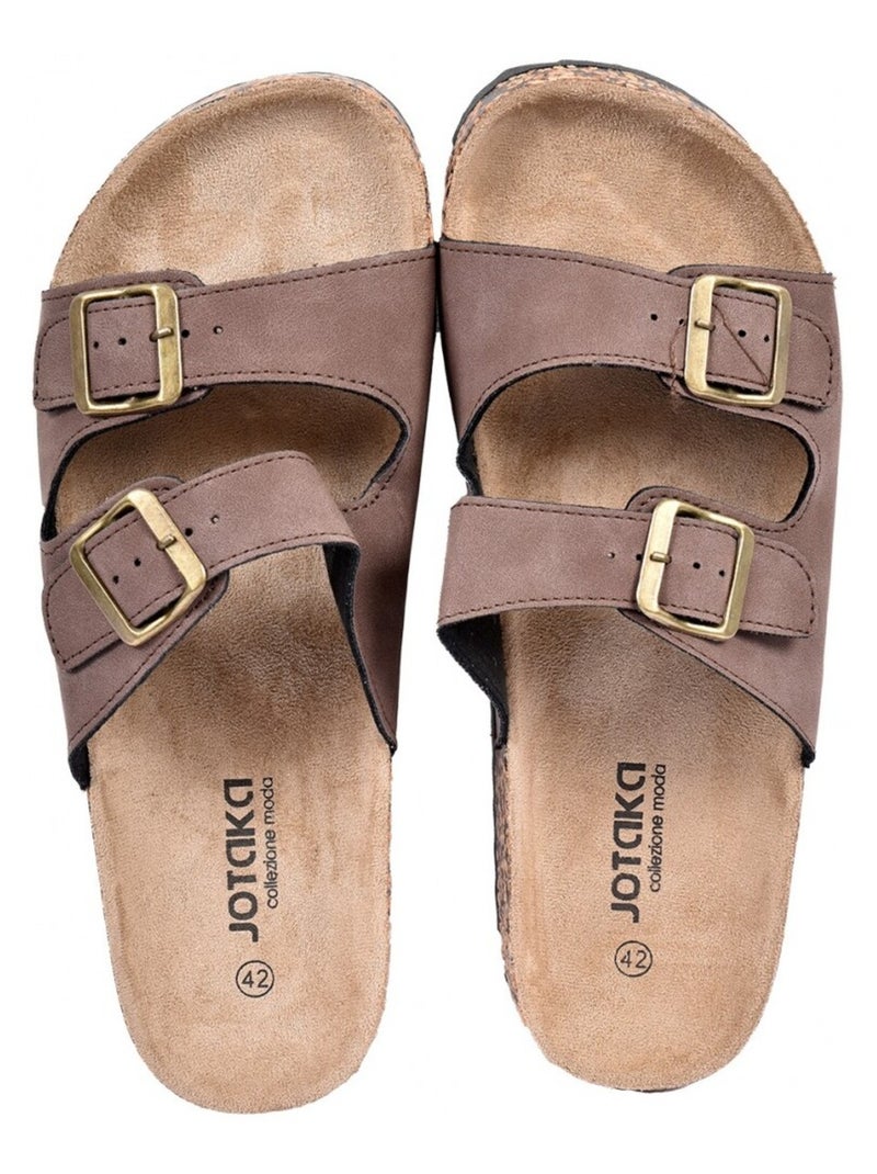 Sandali PREMIUM Fibbia Marrone - Kiabi