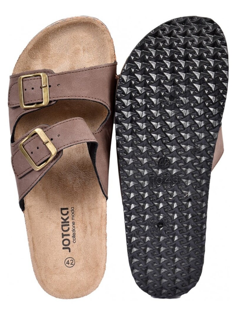 Sandali PREMIUM Fibbia Marrone - Kiabi