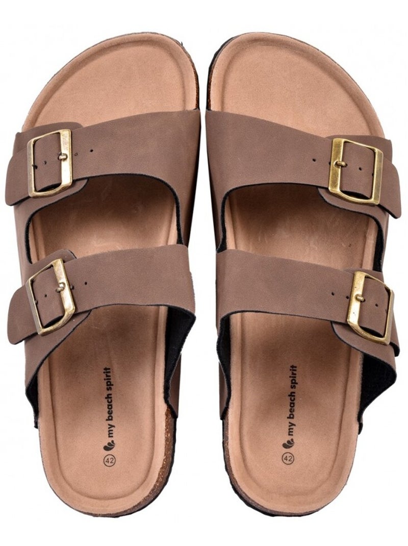 Sandali PREMIUM Fibbia Marrone - Kiabi