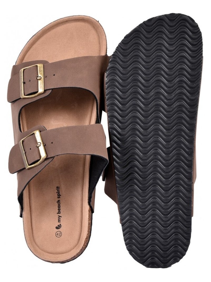 Sandali PREMIUM Fibbia Marrone - Kiabi