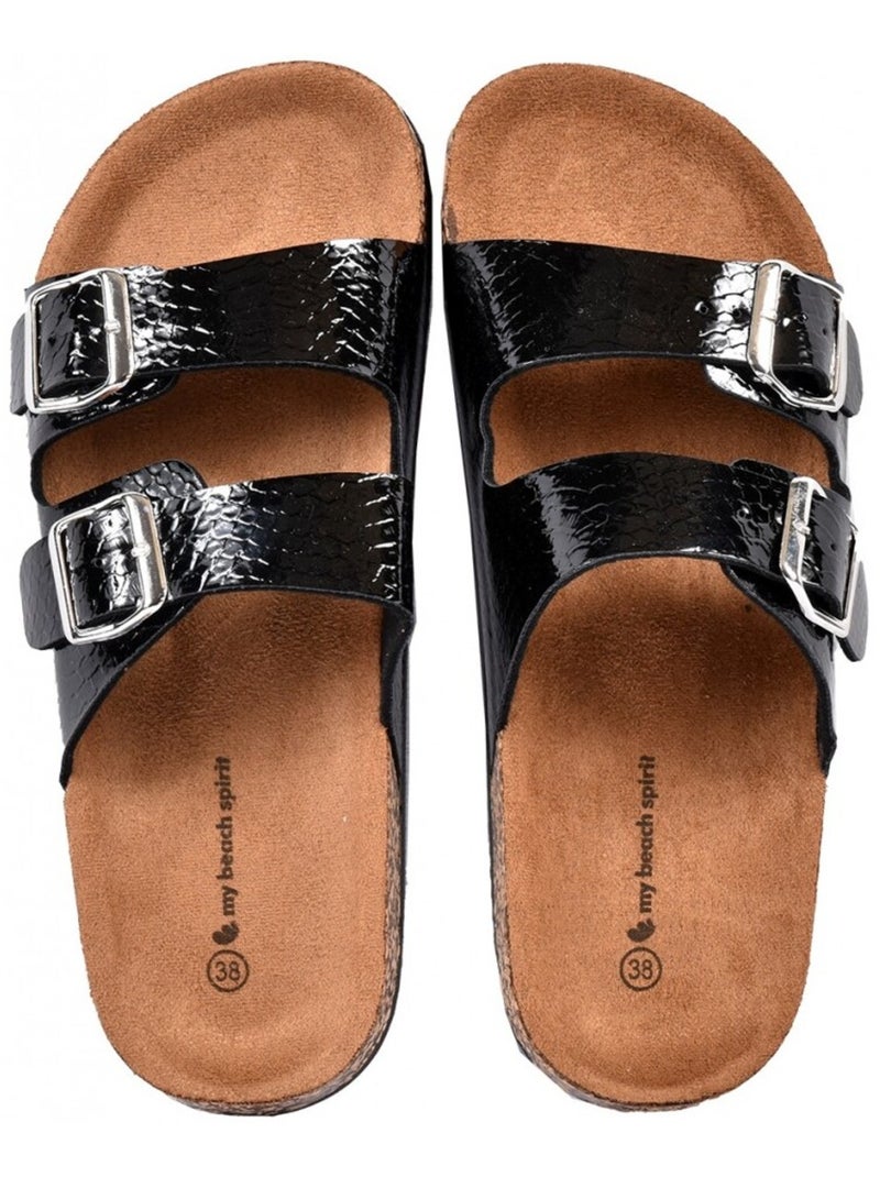 Sandali PREMIUM Fibbia Nero - Kiabi