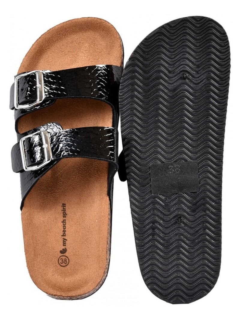 Sandali PREMIUM Fibbia Nero - Kiabi