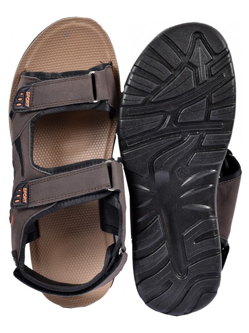 Sandali PREMIUM Velcro Marrone - Kiabi