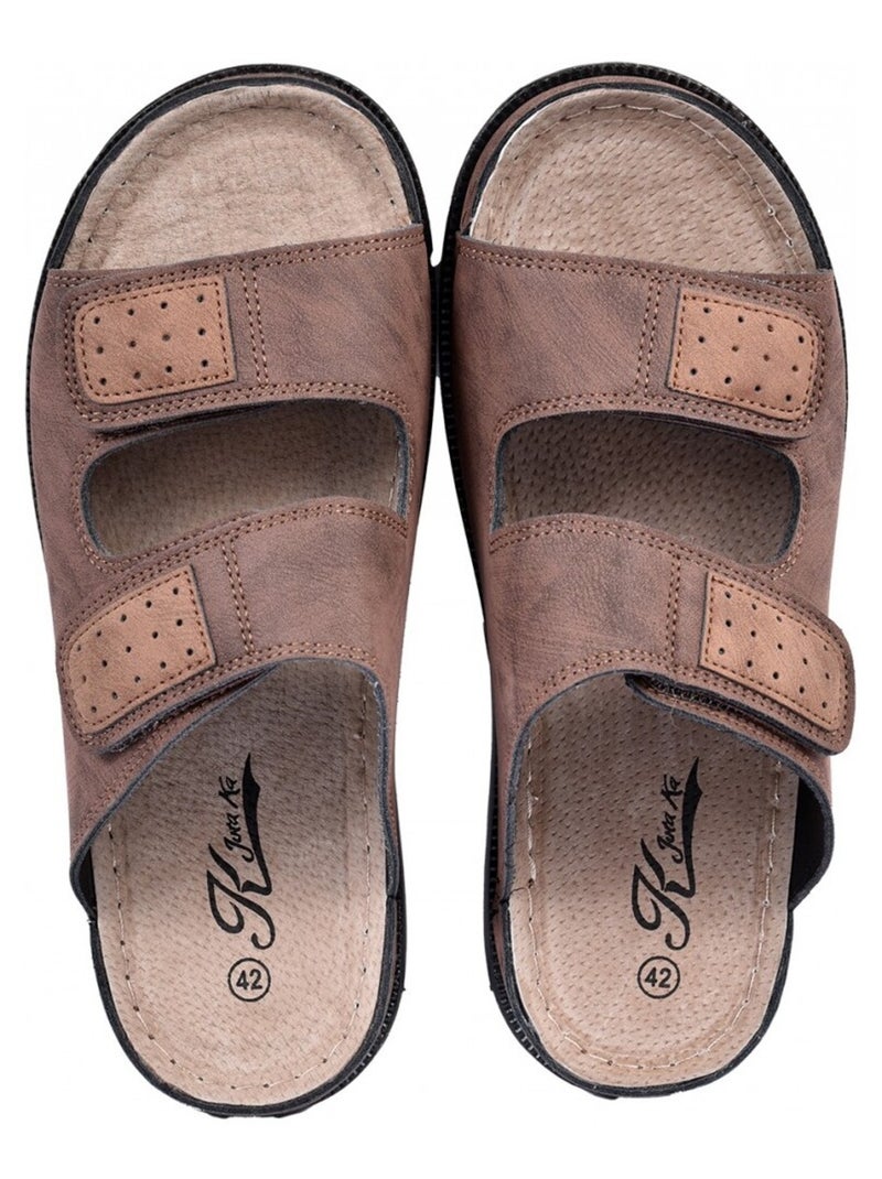 Sandali PREMIUM Velcro Marrone - Kiabi