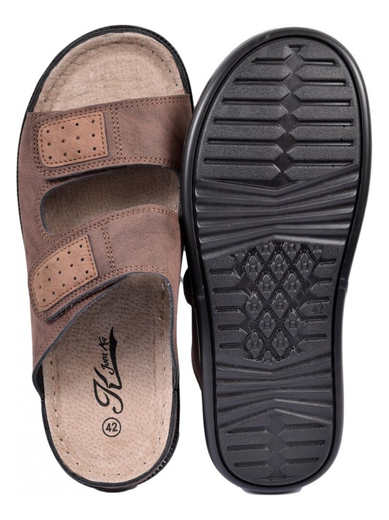 Sandali PREMIUM Velcro Marrone - Kiabi