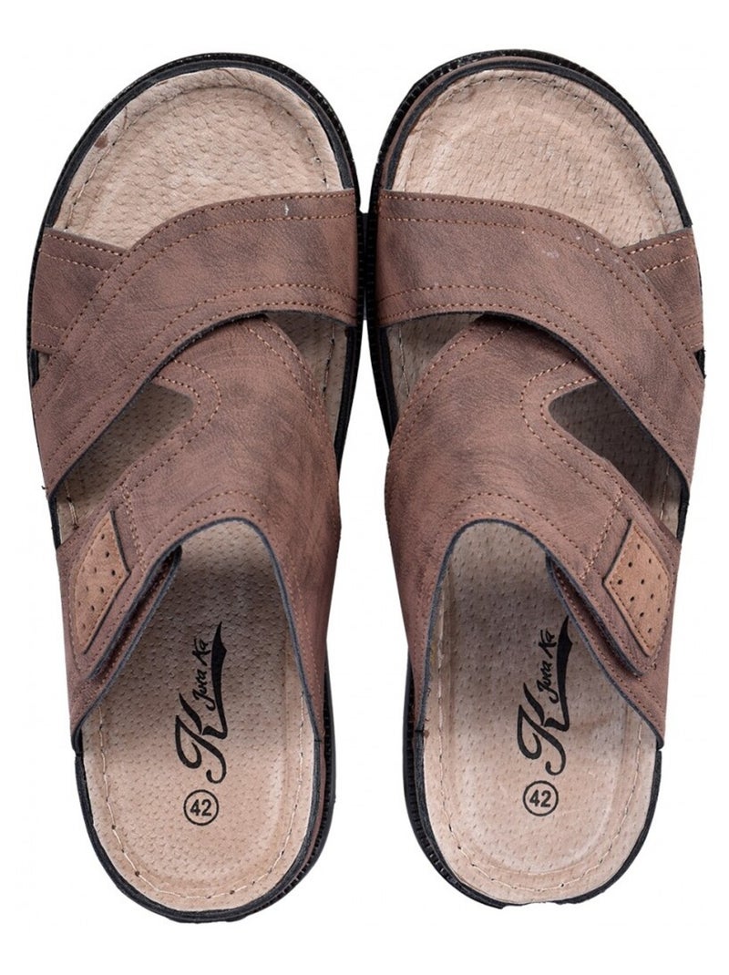 Sandali PREMIUM Velcro Marrone - Kiabi