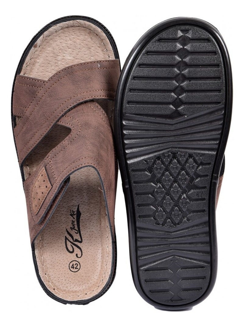 Sandali PREMIUM Velcro Marrone - Kiabi