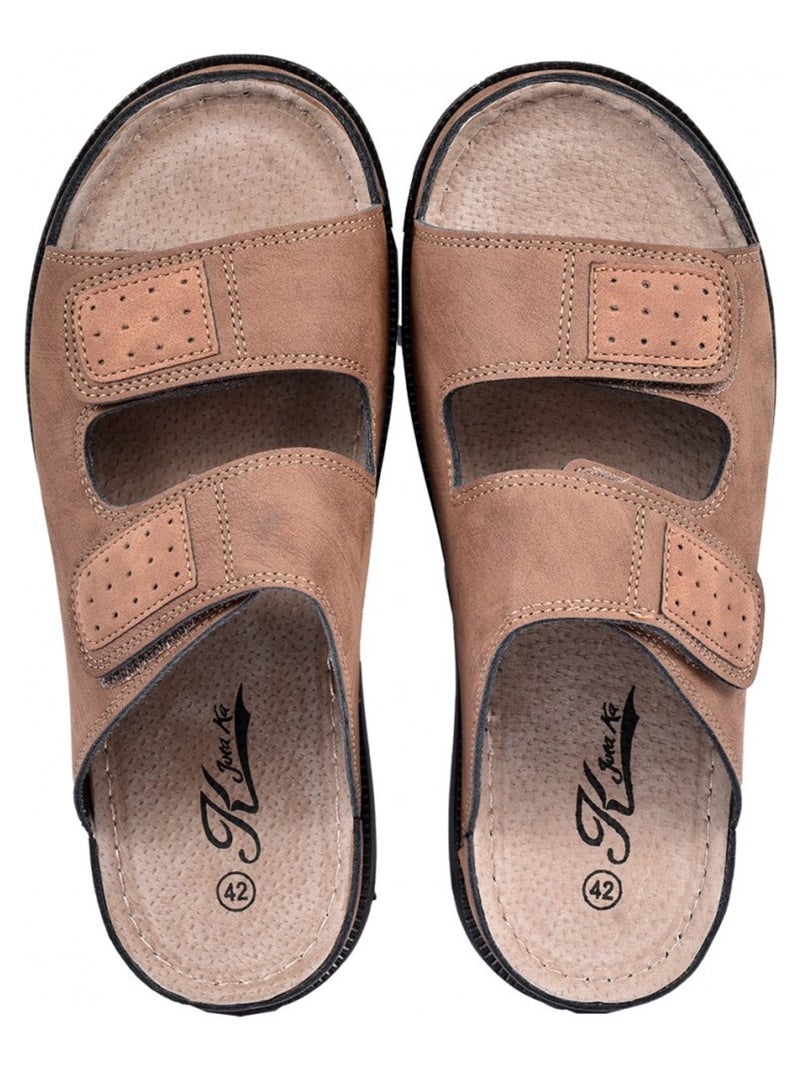Sandali PREMIUM Velcro Tortora - Kiabi