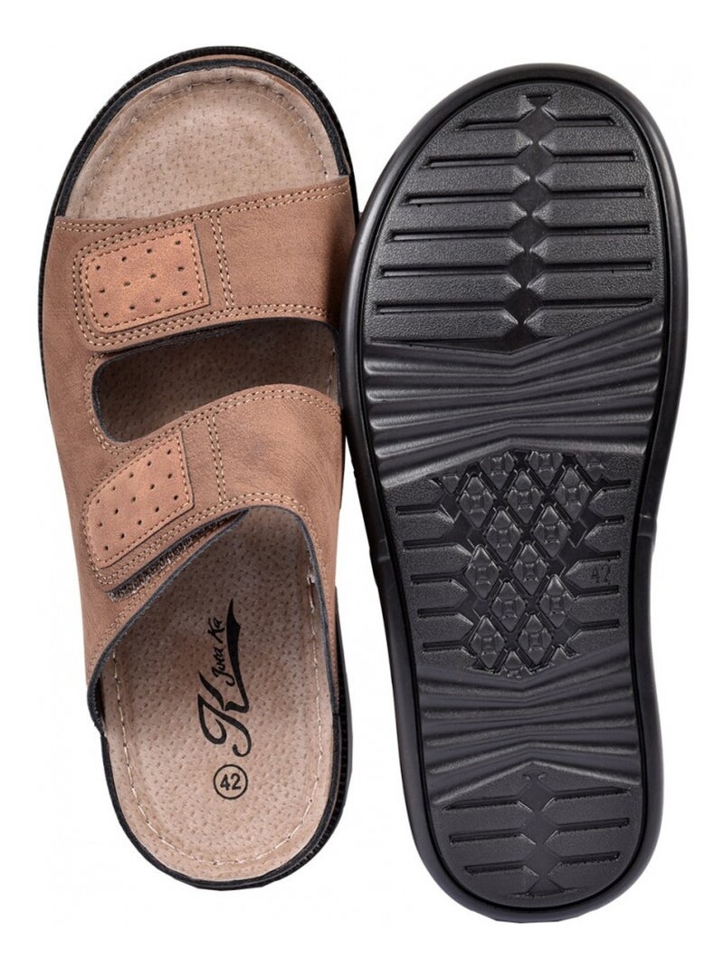 Sandali PREMIUM Velcro Tortora - Kiabi
