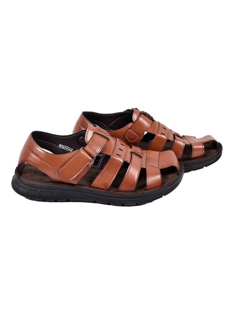Sandali PREMIUM Velcro Uomo Cammello - Kiabi