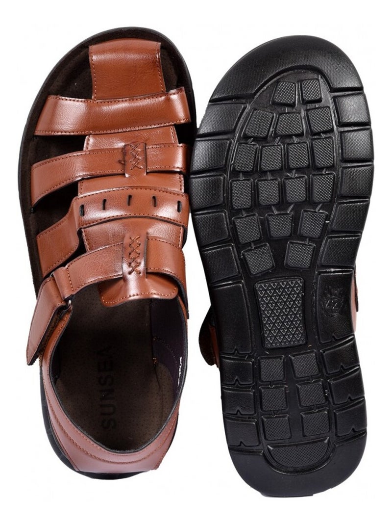 Sandali PREMIUM Velcro Uomo Cammello - Kiabi