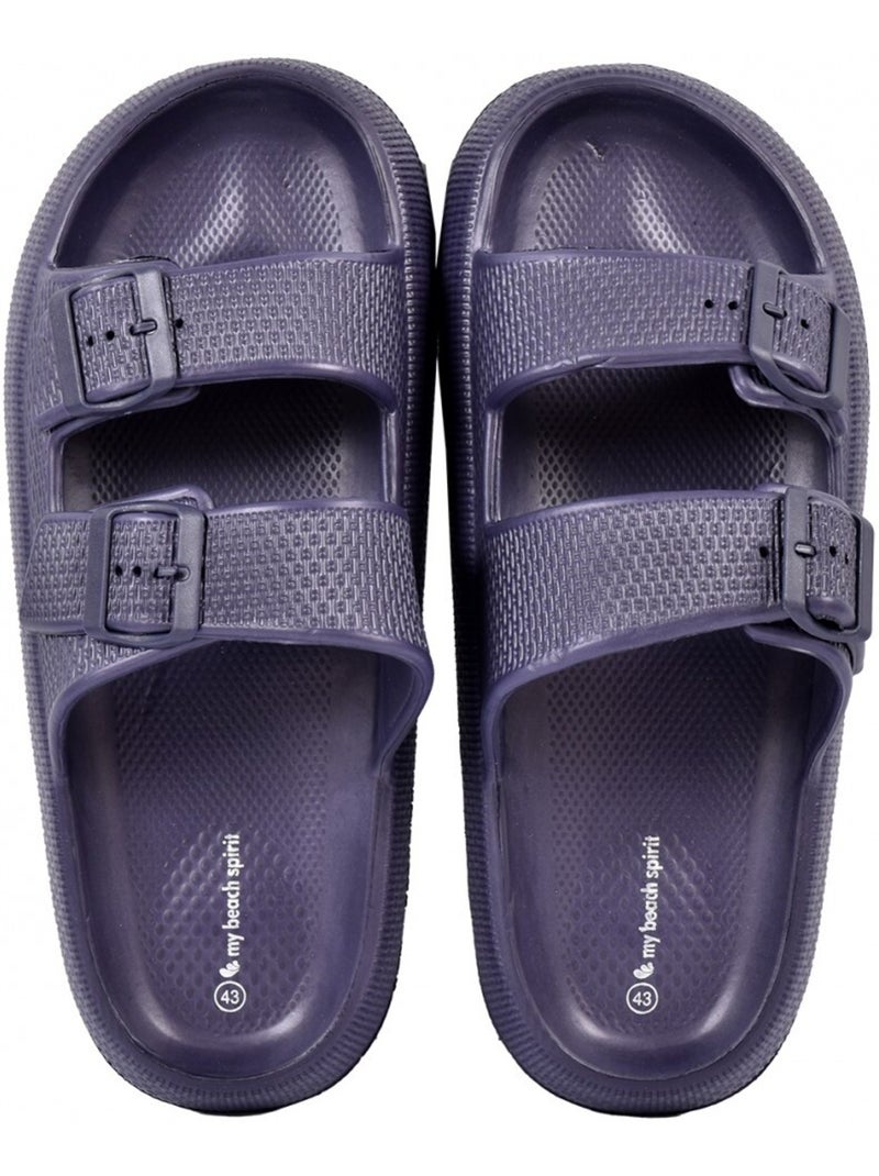 Sandali sabot EVA con fibbia Blu marino - Kiabi