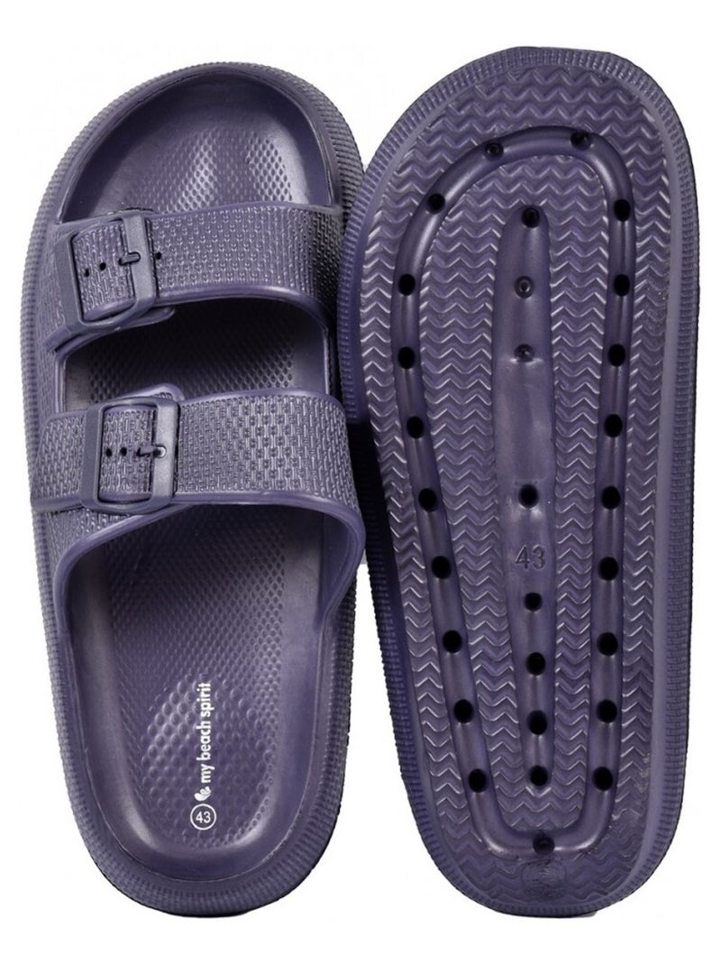 Sandali sabot EVA con fibbia Blu marino - Kiabi