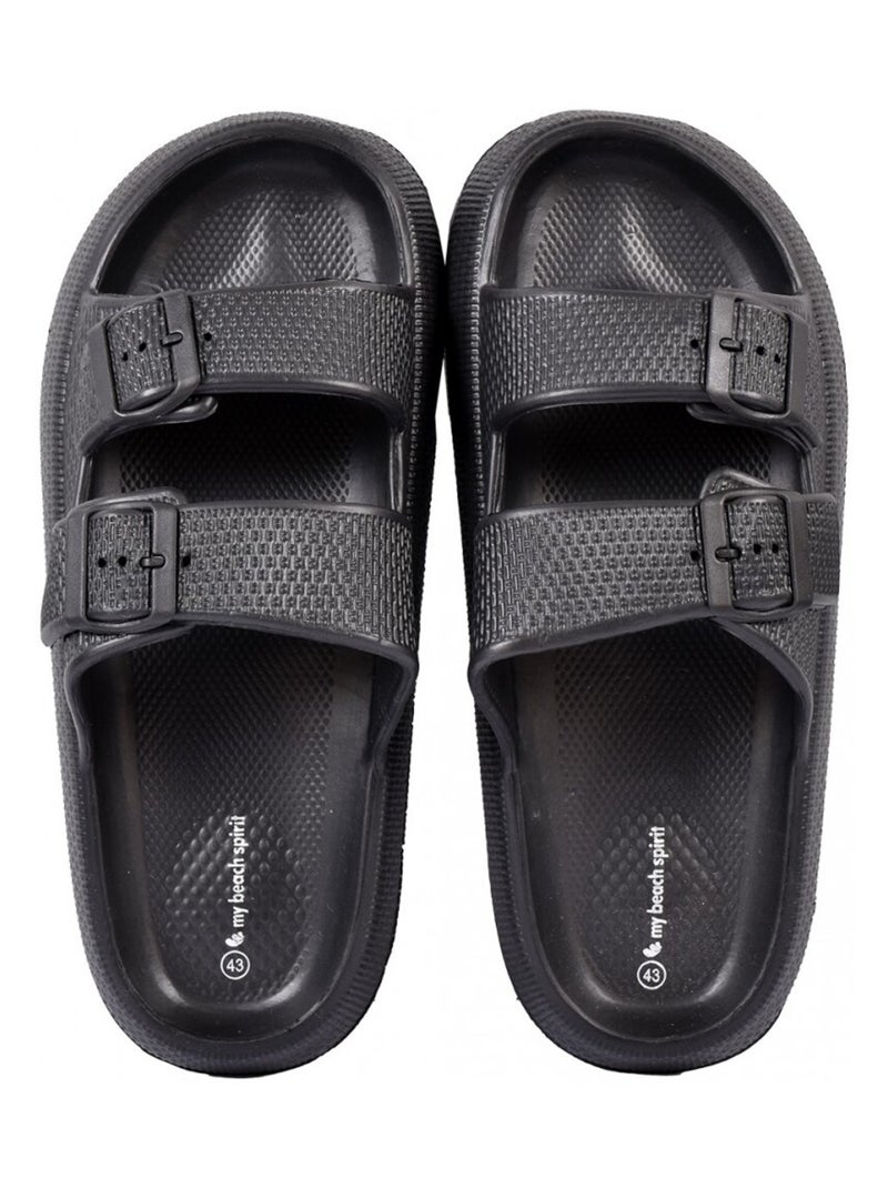 Sandali sabot EVA con fibbia Nero - Kiabi