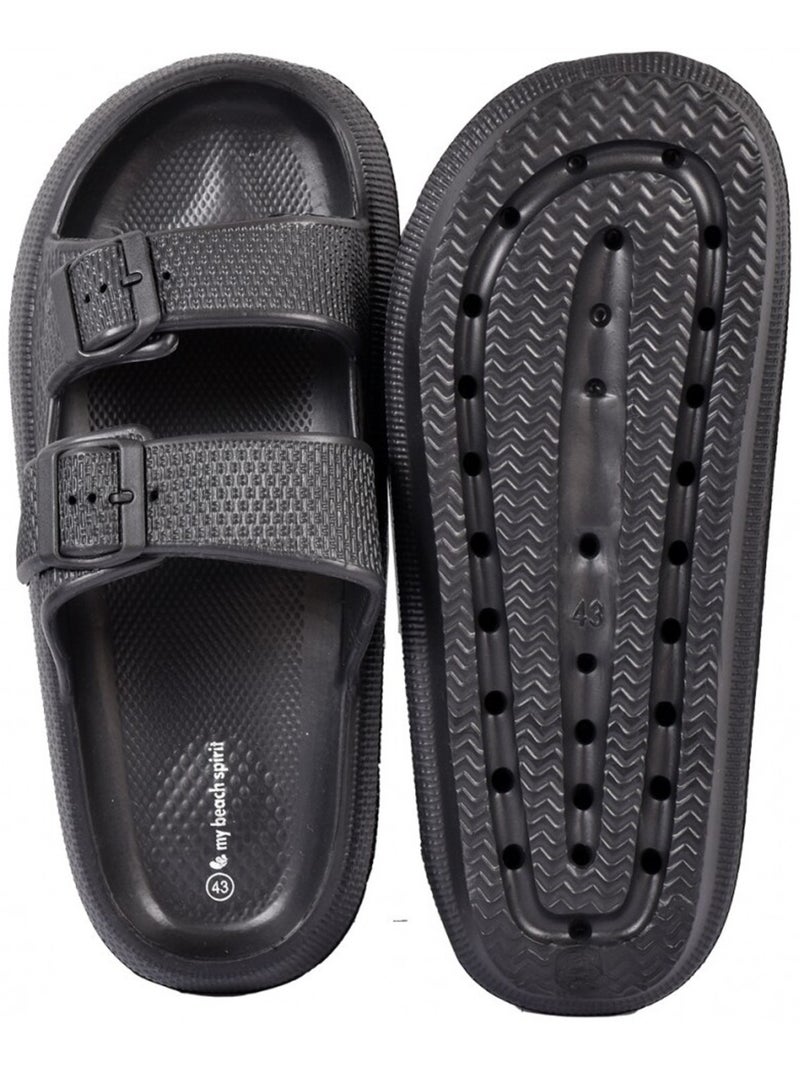 Sandali sabot EVA con fibbia Nero - Kiabi