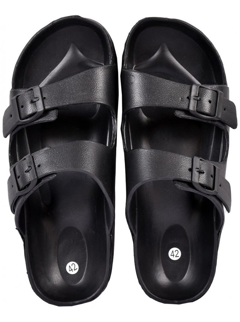 Sandali sabot EVA con fibbia Nero - Kiabi