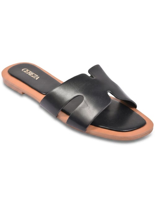 Sandali Slide H-Strap in Pelle Sintetica Oro Nero OZABI - Kiabi