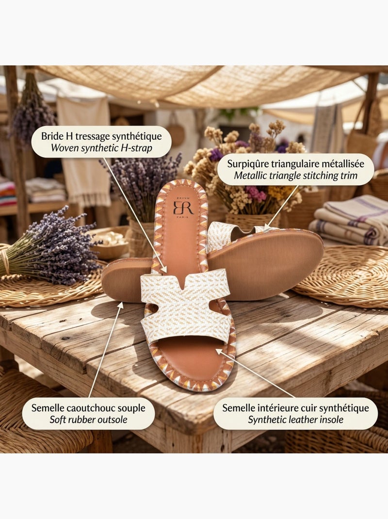 Sandali Slide Uomo Intreccio Vacanza 2 Colori OZABI Beige - Kiabi