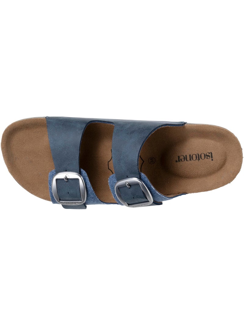 Sandali sottopiede in pelle patch everywear comfort heel  Isotoner Blu denim - Kiabi