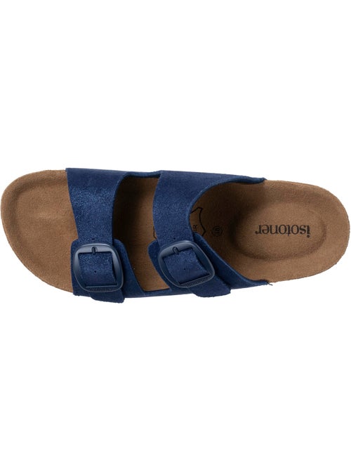 Sandali sottopiede in pelle patch everywear comfort heel isotoner - Kiabi Sandali sottopiede in pelle patch everywear comfort heel isotoner - Kiabi