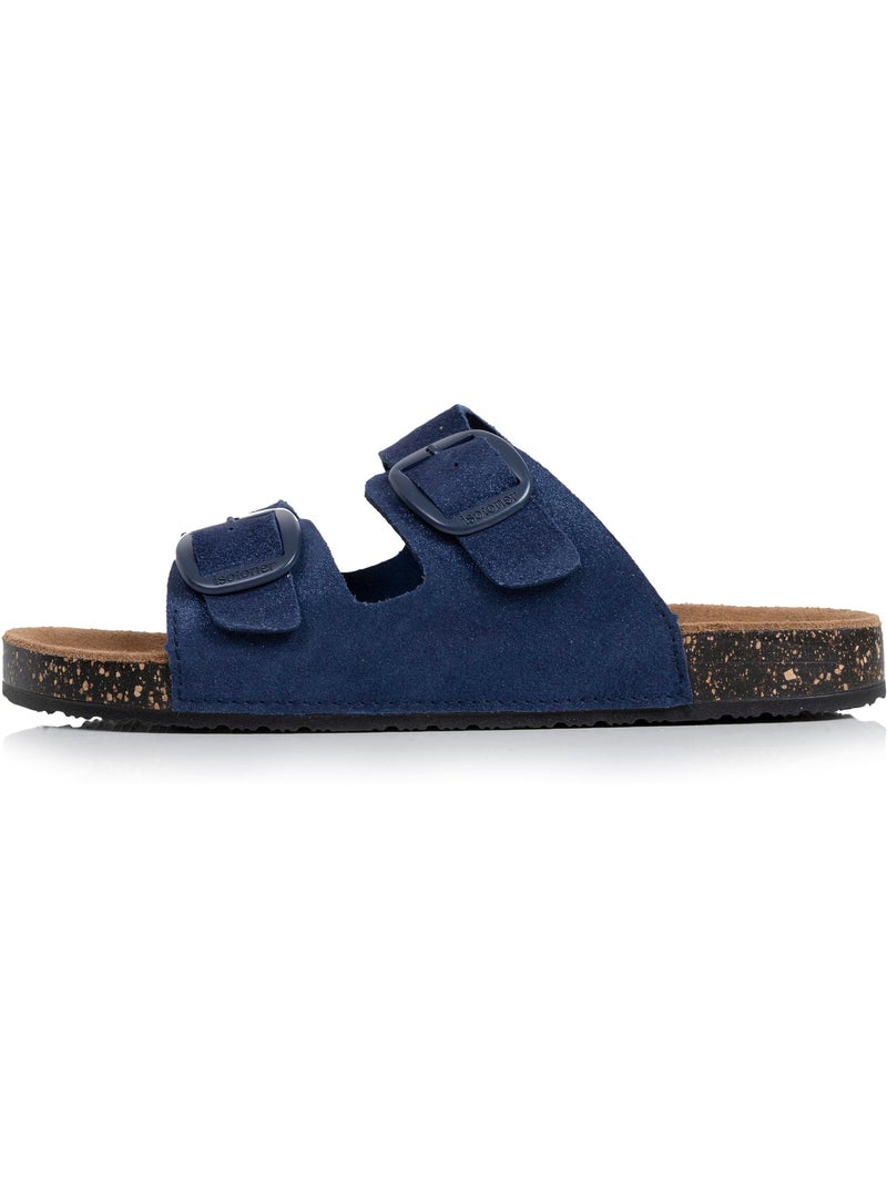 Sandali sottopiede in pelle patch everywear comfort heel isotoner Blu scuro - Kiabi