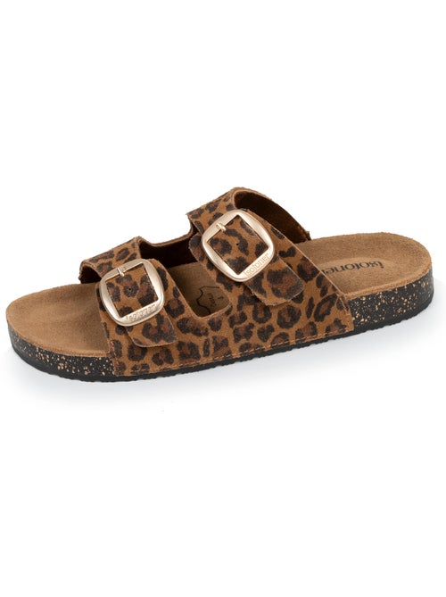 Sandali sottopiede in pelle patch everywear comfort heel Isotoner - Kiabi Sandali sottopiede in pelle patch everywear comfort heel Isotoner - Kiabi