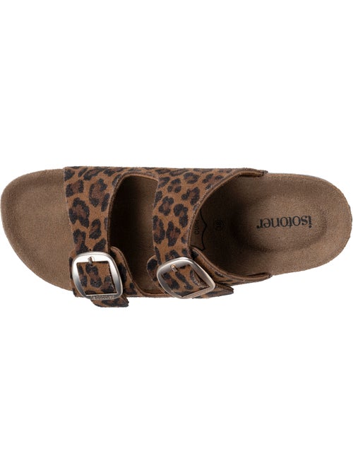 Sandali sottopiede in pelle patch everywear comfort heel Isotoner - Kiabi Sandali sottopiede in pelle patch everywear comfort heel Isotoner - Kiabi