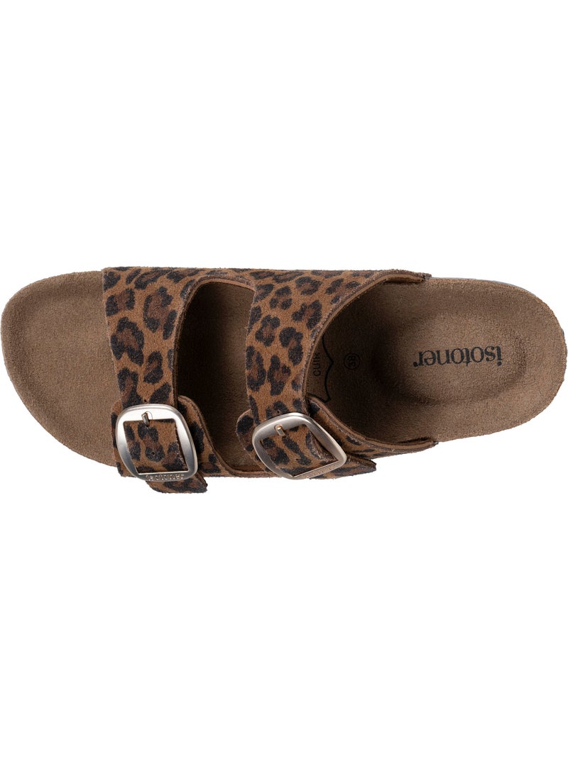Sandali sottopiede in pelle patch everywear comfort heel  Isotoner Cammello/Multicolore - Kiabi