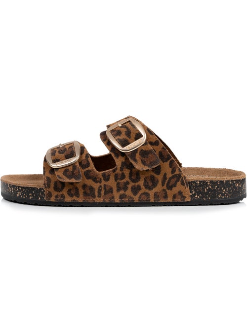 Sandali sottopiede in pelle patch everywear comfort heel Isotoner - Kiabi Sandali sottopiede in pelle patch everywear comfort heel Isotoner - Kiabi