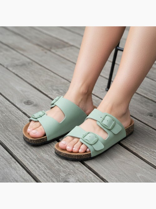 Sandali sottopiede in pelle patch everywear comfort heel  Isotoner - Kiabi