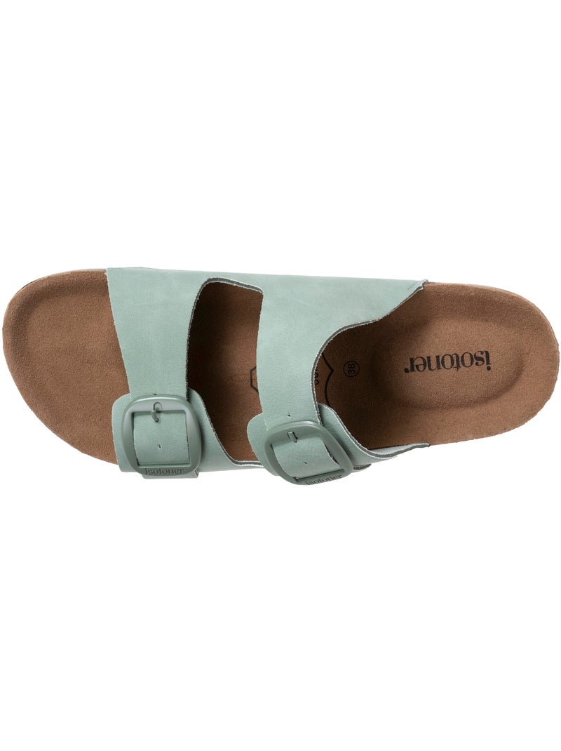 Sandali sottopiede in pelle patch everywear comfort heel  Isotoner Verde chiaro - Kiabi