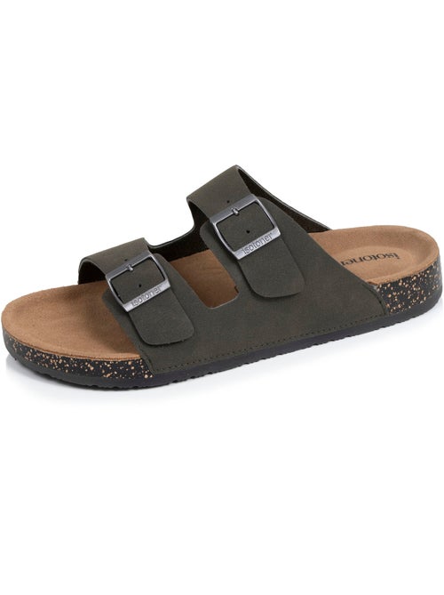 Sandali sottopiede in pelle, toppa sul tallone e plantare everywear comfort,  Isotoner - Kiabi