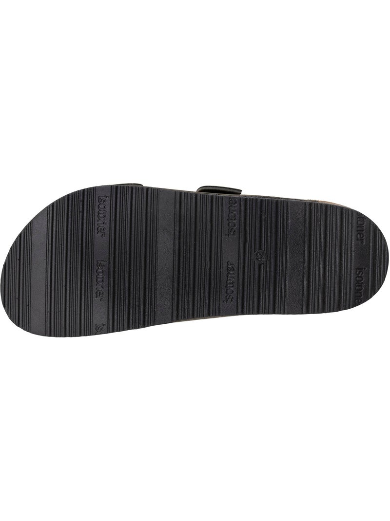 Sandali sottopiede in pelle, toppa sul tallone e plantare everywear comfort,  Isotoner Cachi - Kiabi