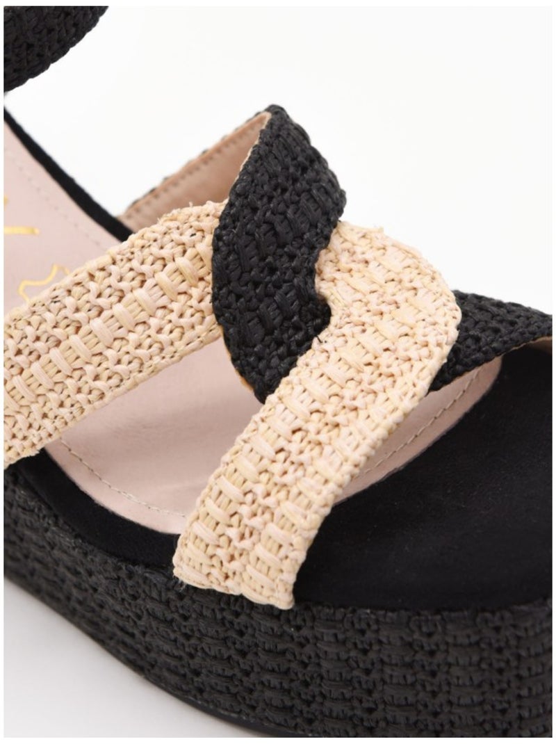 Sandali Sparto Con Zeppe Materiale Sintetico Montevita Nero - Kiabi