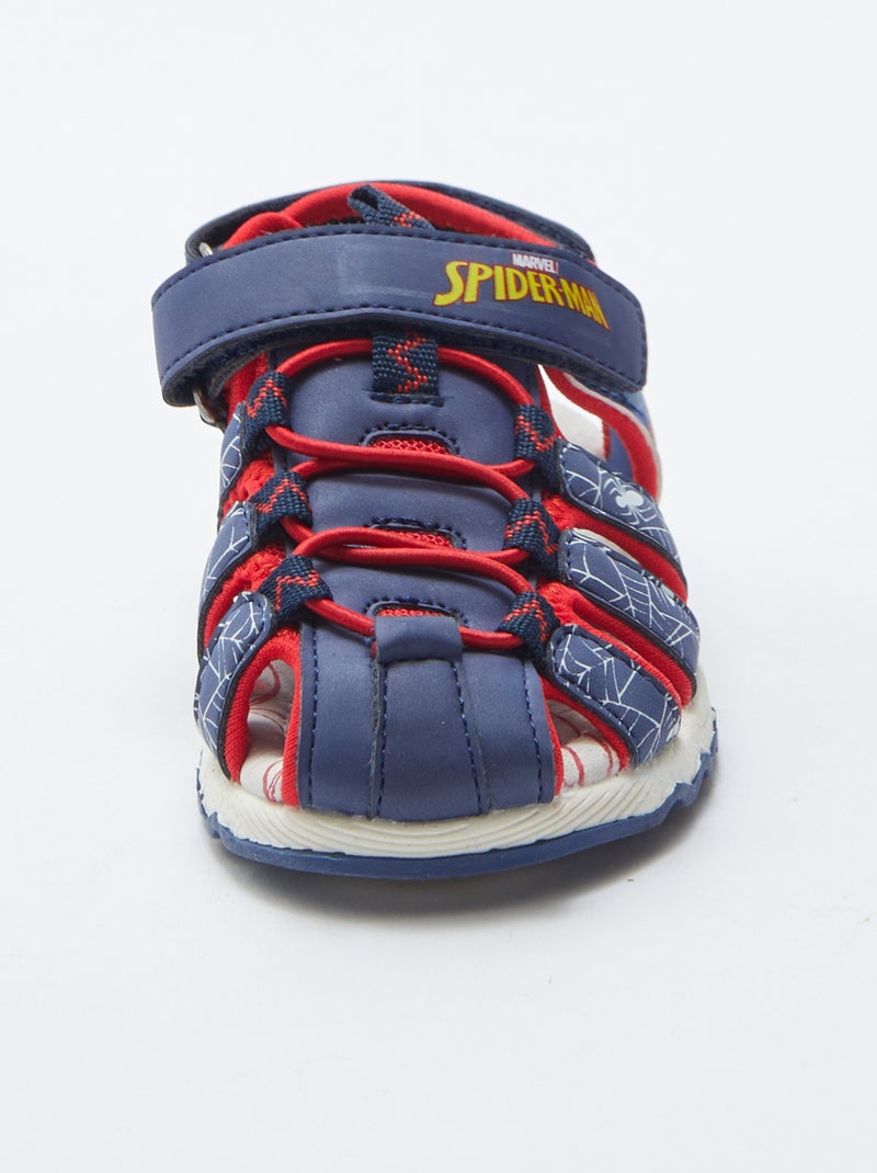 Sandali Sportivi Con Dinosauri T-Rex Per Bambini – Blu Navy E Arancione, Con Luci LED, Chiusura A Strappo E Suola Antiscivolo