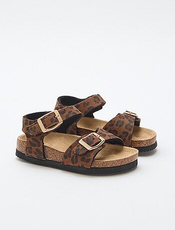 Sandali stampati leopardati con cinturini