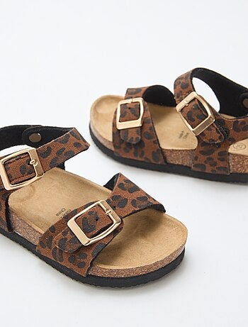 Sandali stampati leopardati con cinturini
