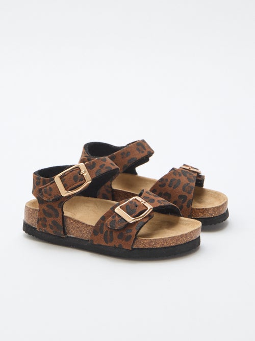Sandali stampati leopardati con cinturini - Kiabi